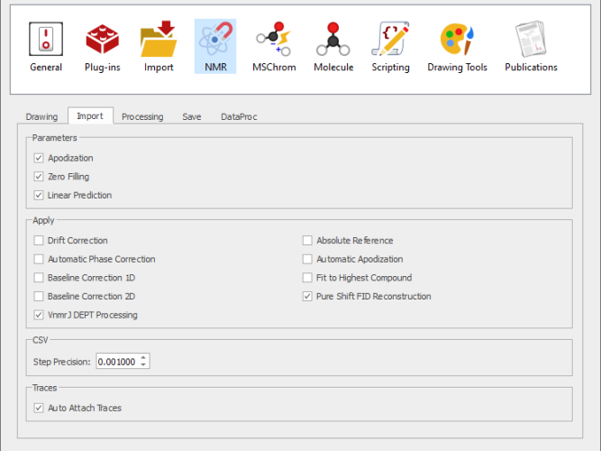 mnova neo600 13c settings